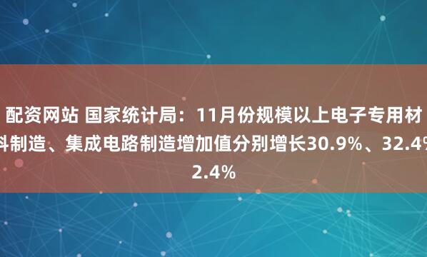 配资网站 国家统计局:11月份规模以上电子专用材料制造、集成电路制造增加值分别增长30.9%、32.4%